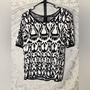 Pink Tartan Monochrome Abstract Short Sleeve Top